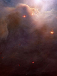 HSTがとらえたアヤメ星雲の一部の画像