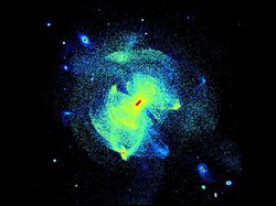 （コンピュータシミュレーションによる、現在の天の川銀河のハローの画像）