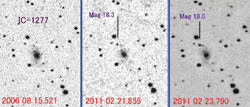 超新星2011apの出現前後画像