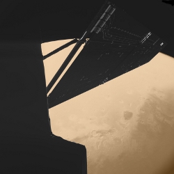 （探査機「ロゼッタ」に搭載されている着陸機のカメラから撮影した火星の画像）