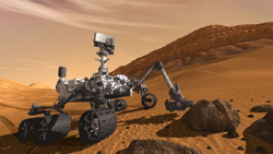 火星で探査を行う「キュリオシティ」の想像図