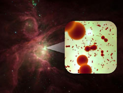 オリオン座大星雲と酸素分子