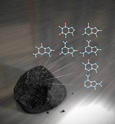 隕石と有機物の化学式イメージ