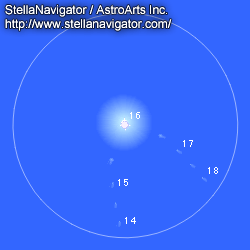 ラヴジョイ彗星の見え方をシミュレーションした画像