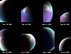 タイタンの北半球の4年間の変化