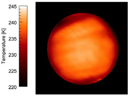 あかつきがとらえた金星の中間赤外線画像