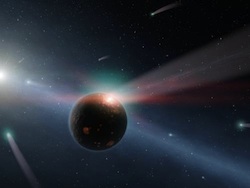 彗星衝突の想像図
