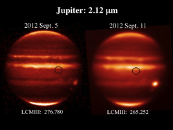 現象前と現象後の木星