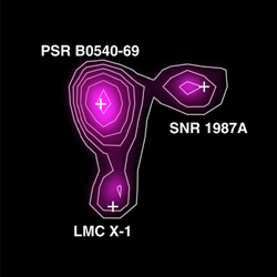放射性チタンの分布をとらえた超新星残骸のX線画像