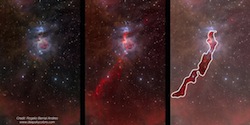 可視光と赤外線でとらえたオリオン座大星雲