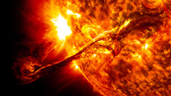 放射線領域の出現の要因とみられる太陽フレア