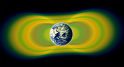 地球とバンアレン帯、新しく出現した放射線領域
