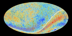 プランクによる宇宙マイクロ波背景放射の全天マップ