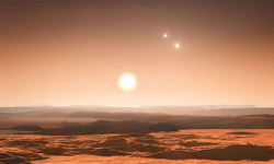グリーゼ667C系の惑星からの風景