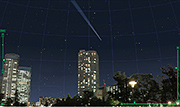 アイソン彗星と都会の夜景