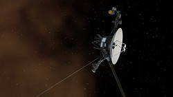 人工物として初めて恒星間空間に出たボイジャー1号（イラスト図）