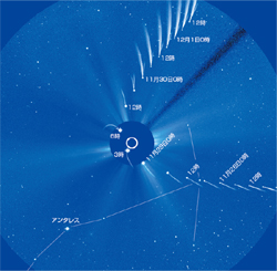 11月27日〜12月1日のアイソン彗星の位置