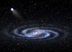 銀河中心部から銀河円盤の外まではじき飛ばされた超高速星