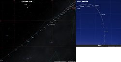 8月下旬から9月下旬のウカイムデン彗星の動き