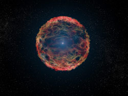 超新星残骸と伴星のイメージ図