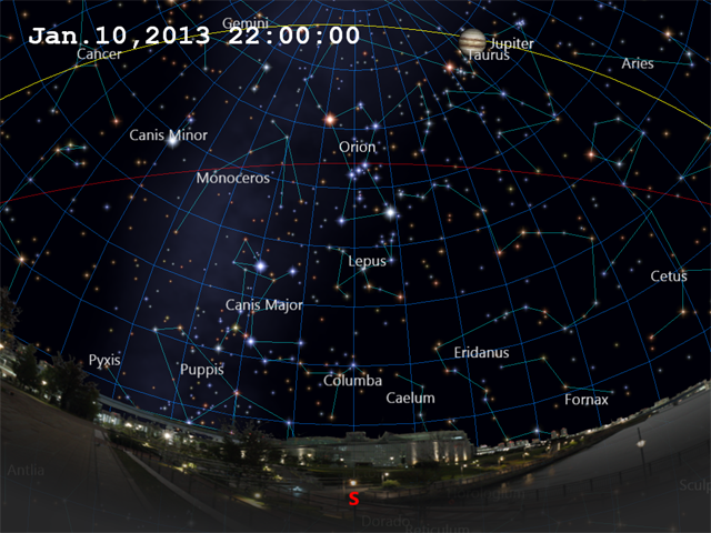 (Star chart with date/time indicator, not in real-time mode)