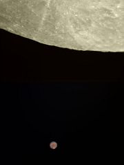 （田中一幸氏撮影の月と火星の写真）