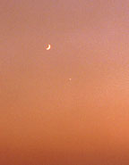 夕空の金星と三日月