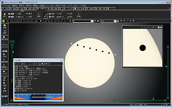 ステラナビゲータを使って金星の太陽面通過の連続撮影をシミュレーション