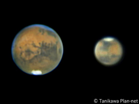 大接近時の火星と小接近時の火星