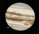 木星とガニメデのズームアップ