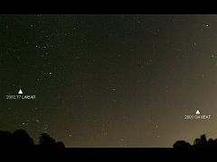 （清水氏撮影のリニア彗星とニート彗星の写真）