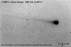（門田健一氏撮影の2月24日の池谷・張彗星の写真）