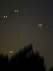 （近藤全宏氏撮影の3月11日の池谷・張彗星の写真）