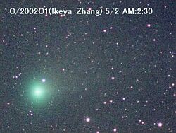 （藤井律男氏撮影の5月2日の池谷・張彗星の写真）