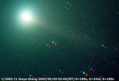 （大石浩文氏撮影の5月3日の池谷・張彗星の写真）