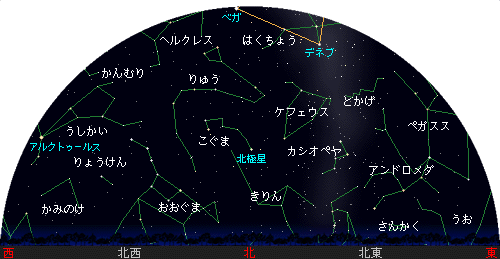 Northern sky chart