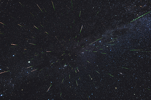 ペルセウス座流星群の流星 ペルセウス座流星群の流星