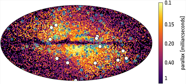 ガイア・エンケラドス由来と考えられる天体の全天分布図 ガイア・エンケラドス由来と考えられる天体の全天分布図