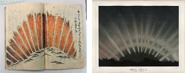 1770年9月のオーロラ絵画と1872年3月のオーロラ絵画
