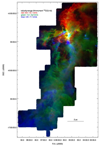 オリオン座Aの3色合成図 オリオン座Aの3色合成図