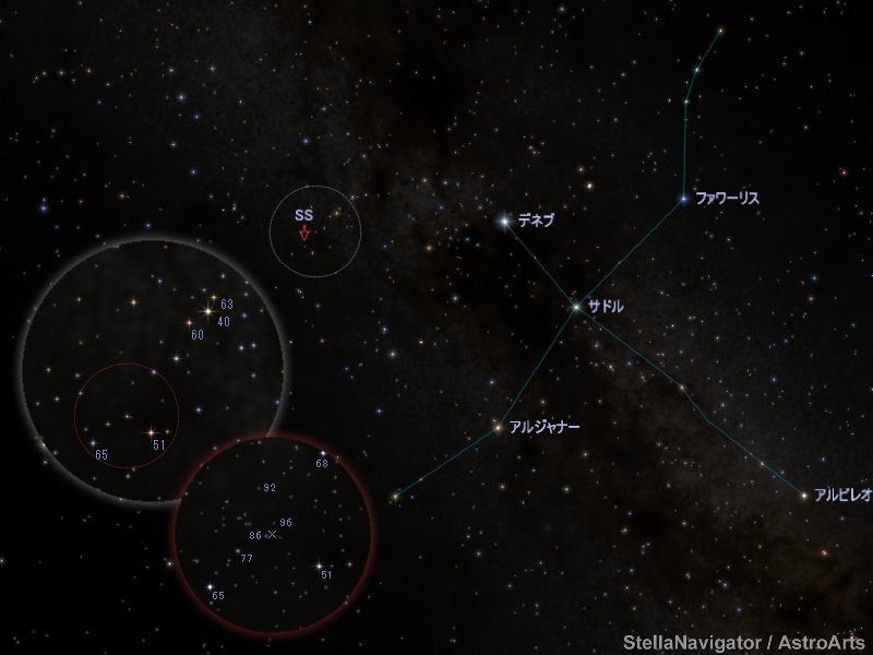 はくちょう座SS周辺の星図 はくちょう座SS周辺の星図