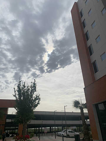 日食当日の朝の様子 日食当日の朝の様子