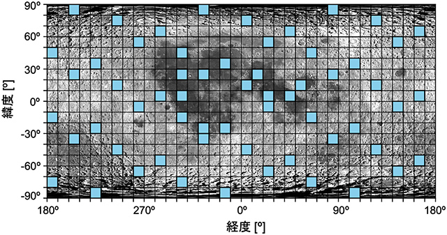 今回調査され水氷が検出された全領域 今回調査され水氷が検出された全領域