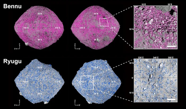 小惑星ベンヌとリュウグウ上の岩石の自動識別結果