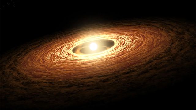 原始星と原始惑星系円盤の想像図