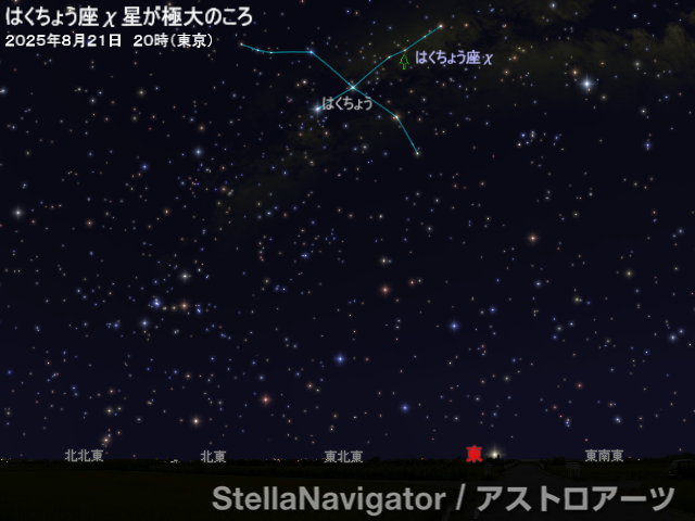 2025年8月下旬 はくちょう座χ星が極大のころ - アストロアーツ