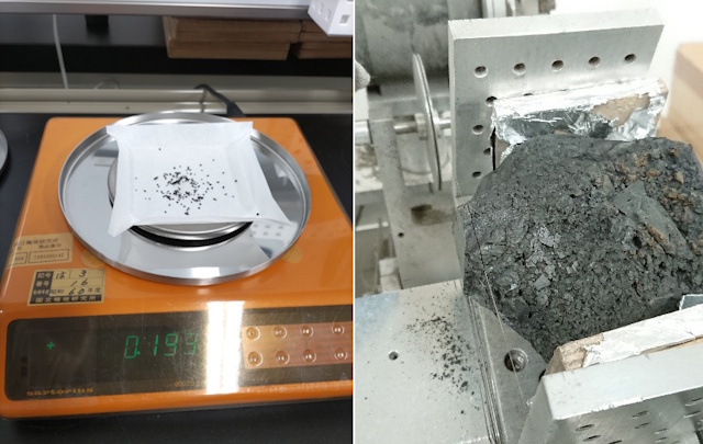 オルゲイユ隕石とYamato 980115隕石の試料 オルゲイユ隕石とYamato 980115隕石の試料