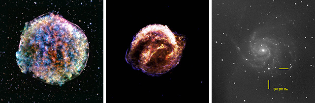 ティコの超新星残骸、ケプラーの超新星残骸、SN 2011fe