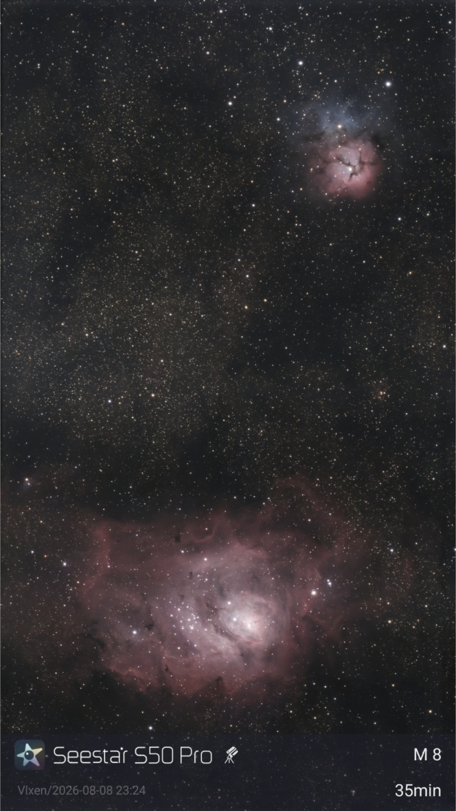 作例「M8 (干潟星雲)」 作例「M8 (干潟星雲)」