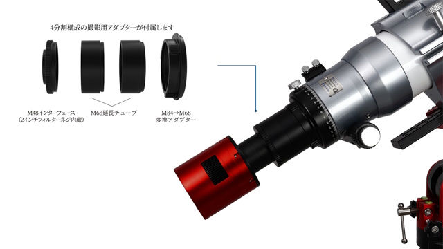 4分割構成の撮影用アダプター